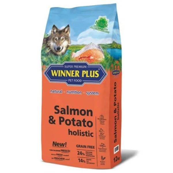 Winner Plus Holistic Salmon & Potato 12Kg – Φυσική Τροφή για Σκύλους με Σολομό & Πατάτα | skroutz cyprus | winner plus cyprus
