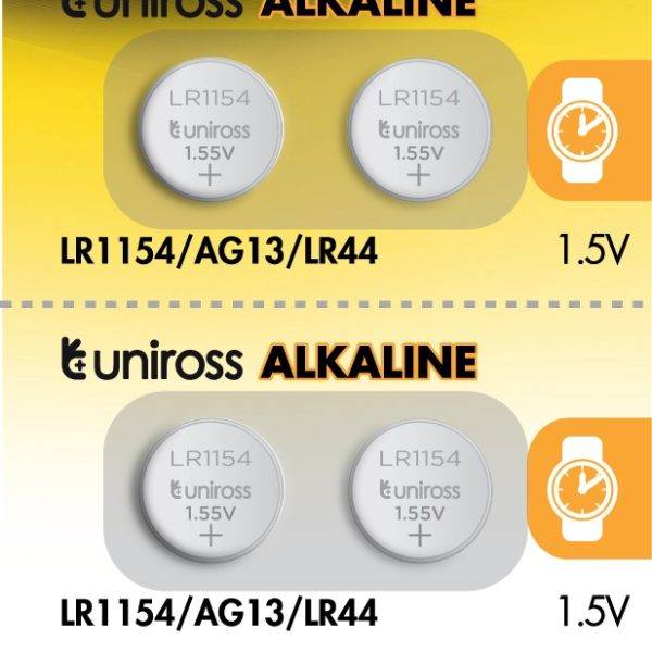 Uniross Alkaline-Coin LR1154 AG13 LR44 Battery (10pack)