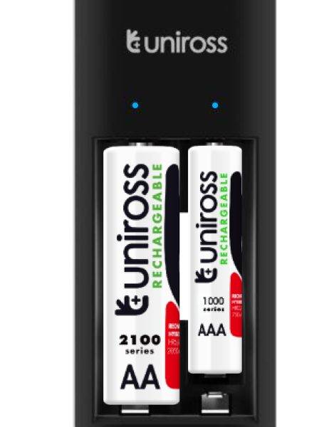 Uniross UCU001 USB Compact Mini Charger with 2x AA 1000 Batteries