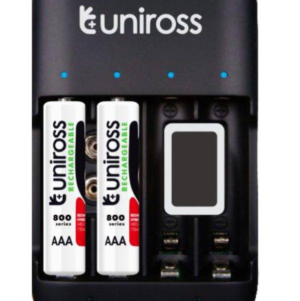 Uniross UCU004 USB Compact Battery Charger for AA/AAA and 9V
