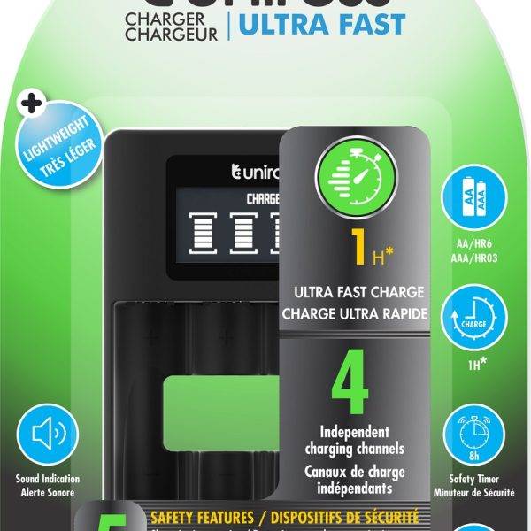 Uniross UCU005 Ultra Fast Charger 1hour for AA/AAA