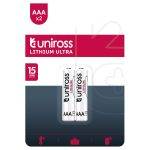 Uniross Lithium AAA Battery 1250mAh (2pack)
