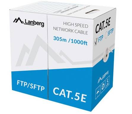Lanberg CAT5e SFTP CU Cable 305m Grey LCS5-11CU-0305-S