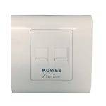 Kuwes Outlet Double Faceplate UK 86x86mm