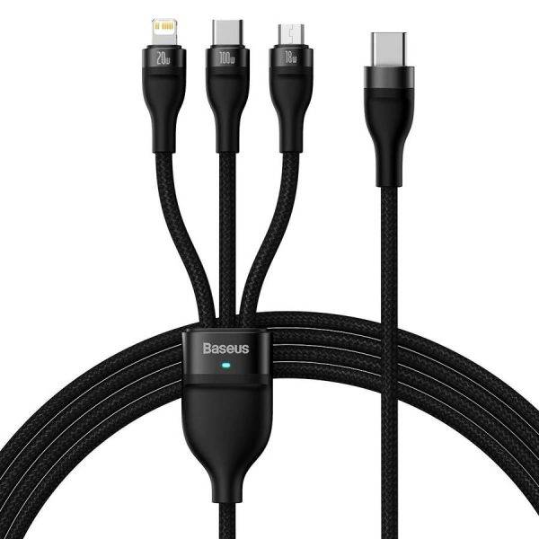 Baseus Cable 3in1 USB-C/Micro/Light Flash Series USB-C 1.5m Black