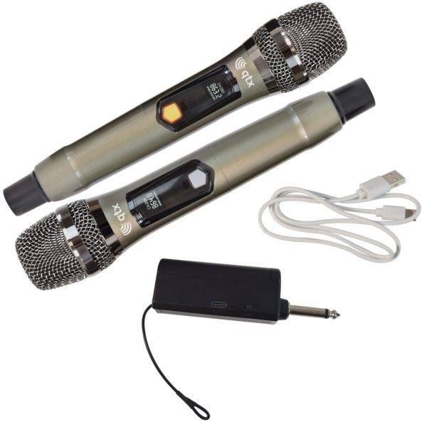 QTX J-MIC Dual UHF Handheld Wireless Microphones 171.824UK