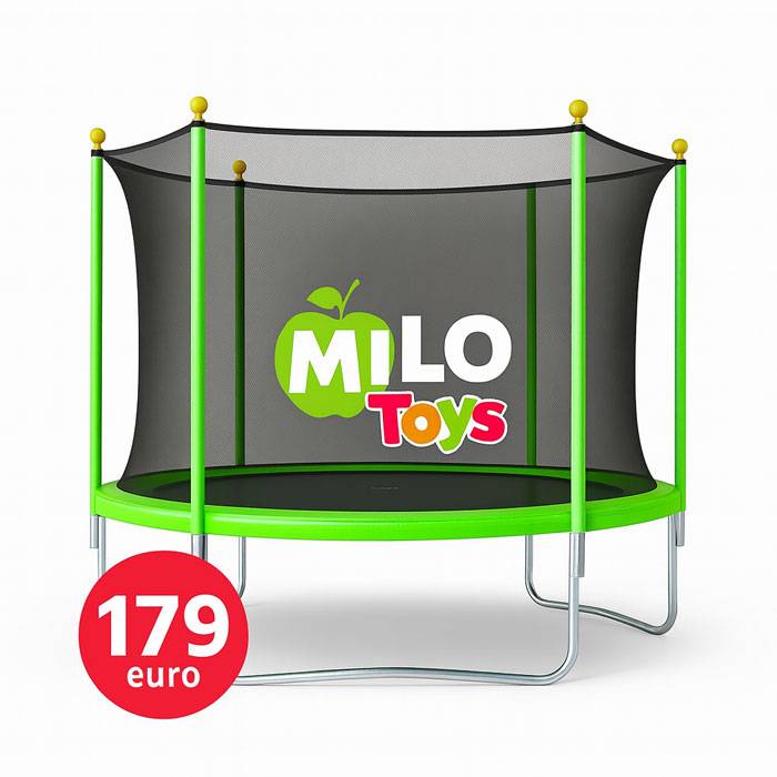 8ft Τραμπολίνο Ozzy Classic – 244cm με Δίχτυ Ασφαλείας & Σκάλα για Παιδιά στον Κήπο