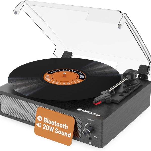 Majority Turntable TT100 Belt Drive & Integrated 20W Speakers (Oakcastle)