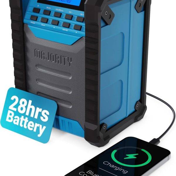 Majority Radio Portable Rugged FM,BT,IP65,Charger,20hr Battery Landbeach