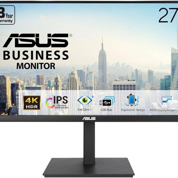 ASUS Monitor Business 27'' 4K 60Hz HDR10 Frameless Ergonomic Speakers VA27UQSB