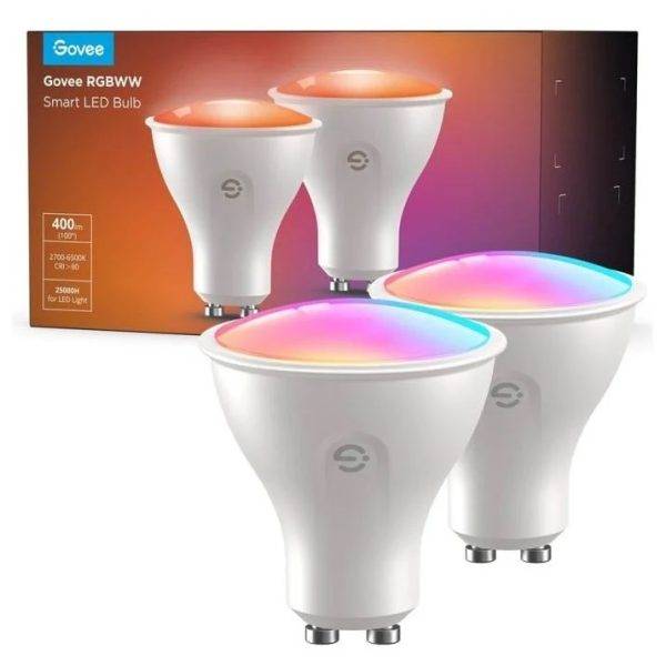 Govee Bulb Ceiling GU10 Smart LED 400 Lumens RGBWW (Pack of 2) B600D3C1