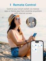 Meross Homekit Smart Wi-Fi Wall Switch 1-Gang 2-way MSS550HK-EU - Image 3