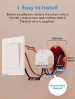 Meross Homekit Smart Wi-Fi In-Wall Switch 10A (Matter) MSS815MA-UN - Image 3