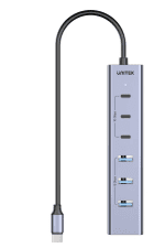Unitek USB-A Hub 7-Port 3xUSB-C 4xUSB-A with Power Supply H1335A - Image 2