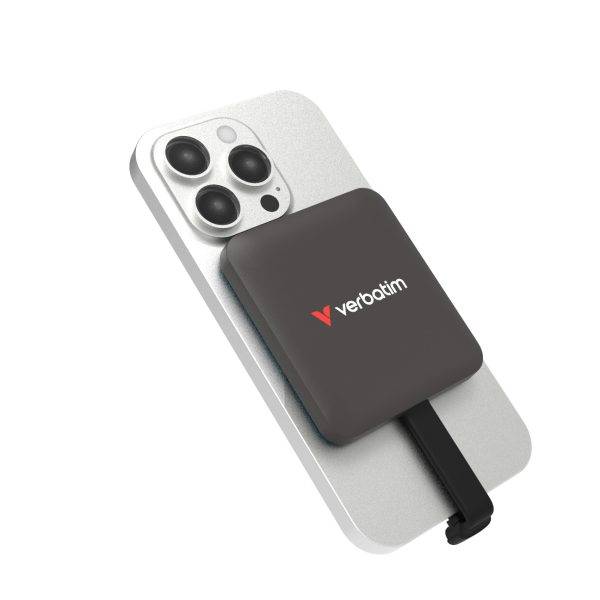 Verbatim SnapBack SSD 512GB with MagSafe - Store 4K Content Directly from your iPhone or Android phone - Supports Apple ProRes - Mocha Metallic