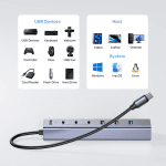 Unitek USB-A Hub 7-Port 3xUSB-C 4xUSB-A with Power Supply H1335A - Image 4