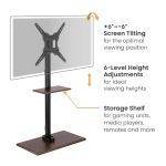 Brateck TV Floorstand 40x40 1.07m 35kg Shelf & MDF FS41-44T-02 - Image 2