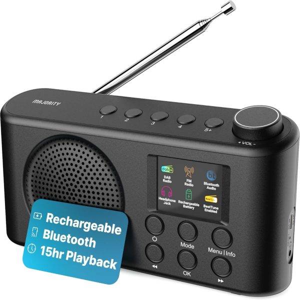 Majority Radio ORWELL Pro Portable with Display & Bluetooth-USB-FM Radio