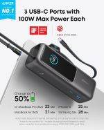 Anker Mobile Powerbank 25000 Prime 165W Built-In and Retractable Cables - Image 6