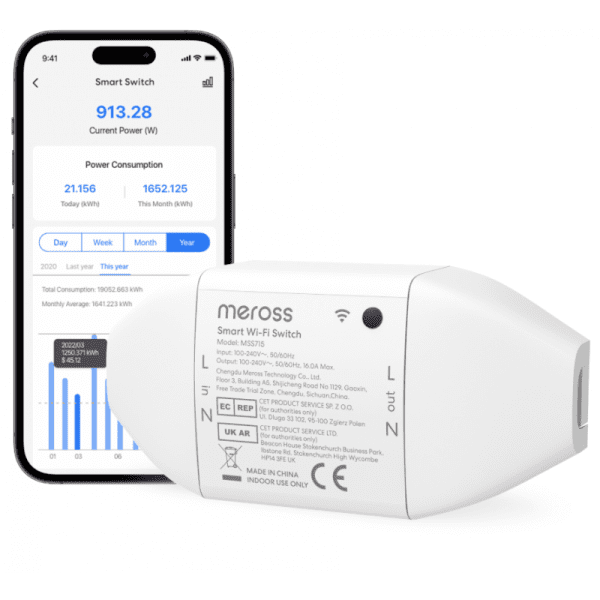 Meross Homekit Smart Wi-Fi Switch 16A (Matter) MSS715MA-UN