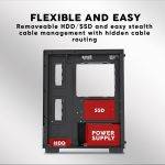 Armaggeddon Gaming Case M-ATX AQUARON Duplex White (310mm VGA) - Image 6