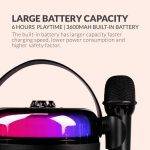 SonicGear Portable Karaoke Kids Speaker BT/Wireless Dual Mics iOX K800 Black - Image 4