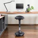 Lumivida Office Stool Ergonomic with Height Adjustale Fabric Upholstered Seat CH04-1 - Image 5