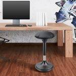 Lumivida Office Stool Ergonomic with Height Adjustale Fabric Upholstered Seat CH04-1 - Image 6