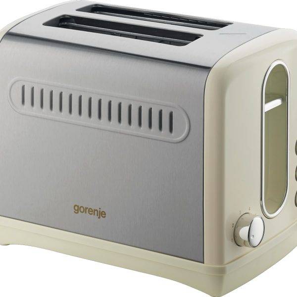 Gorenje Kitchen Toaster 850W 2 Slots 6 Heating Levels T1100CLI Ivory Metal