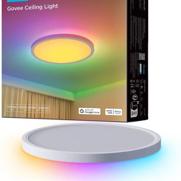 Govee Lamp Ceiling Smart LED 12inch Round Light RGBWW + RGBIC H80A1C01
