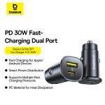Baseus GoTrip DP1 Car Charger 30W U+C Cosmic Black - Image 4