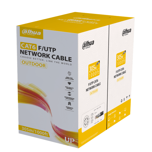 Dahua CAT6 OFC FTP Cable 305m 0.57mm Black Outdoor PFM920-6F