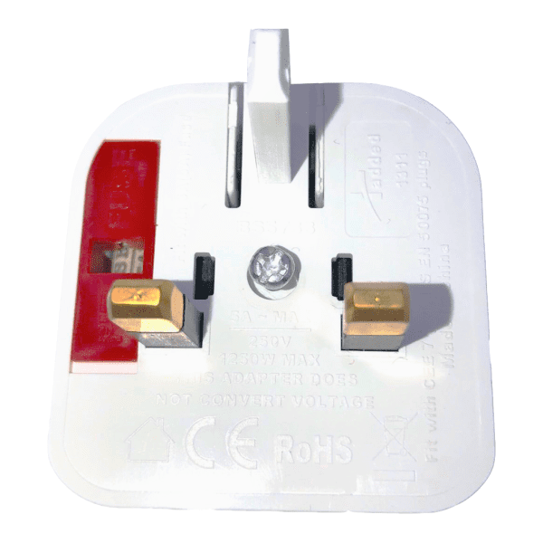 Euro 2pin to UK Converter Plug White