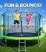 Outdoor kids trampoline 10ft 305cm Ozzy with safety net ladder ideal for garden use in Cyprus