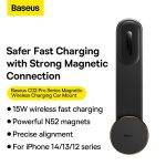 Baseus C02 Pro Wireless Dashboard Magnetic Car Charger Black - Image 6