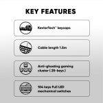 Armaggeddon MKA-7C White Mechanical Gaming Keyboard 104 Linear Red Keys - Image 4