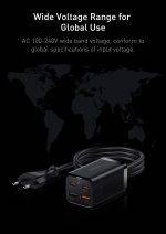 Baseus Charger Desktop 65W 2C+2U EU+100W USB-C Cable Black - Image 4