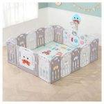 Playpen μωρού 150x188 grey white με μουσική και μπασκέτα
