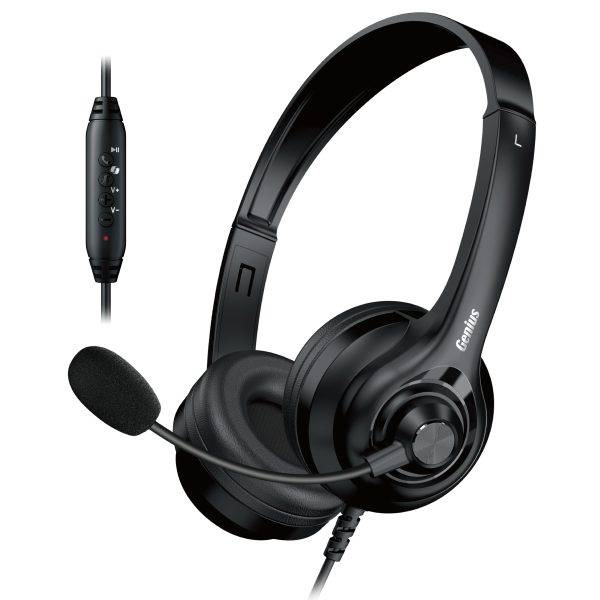 Genius PC Headset USB-A InLine Control & Ultra Soft Foam Cushions HS-235U AI