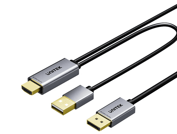 Unitek HDMI to DisplayPort Cable 4K60Hz 1.8m with USB Power Cable V1714