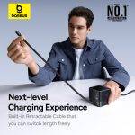 Baseus Charger Desktop 100W 3C+U SUPER GAN Retractable Cable 100W EU - Image 3