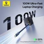 Baseus Charger Desktop 100W 3C+U SUPER GAN Retractable Cable 100W EU - Image 2