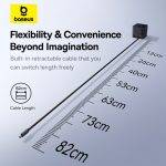 Baseus Charger Desktop 100W 3C+U SUPER GAN Retractable Cable 100W EU - Image 6