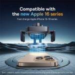 Baseus Car Charger Wireless AirVent Wisdom Pro Auto Coil Alignment 15W Black - Image 2