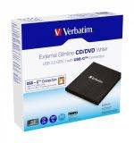 Verbatim External Slimline CD/DVD Writer USB 3.2 USB-C Black - Image 5