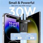 Baseus Charger Wall 30W USB-C UK MINI GaN5 Black - Image 5