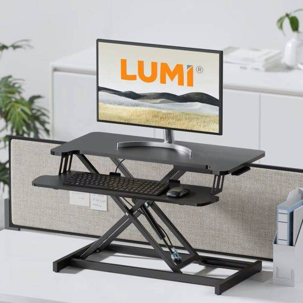 Brateck DWS37-01 Sit Stand Gas Spring Desk Workstation Max Height 51cm