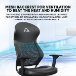 Armaggeddon Office Chair Mesh/PVC FLEXION AIR Black - Image 3