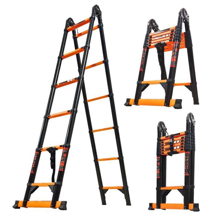 Carbon Steel επαγγελματική σκάλα JDS5050 σε χρήση για εγκατάσταση και συντήρηση