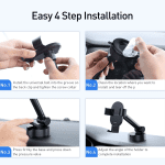 Baseus Simplism Gravity Car Mount Holder with Suction Base Black - Image 6